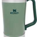 Stanley Stay-Chill Pitcher 64 oz | Cold Water, Beer, and Drink Pitcher with Lid | Large Capacity Durable Beverage Container with Handle | Insulated Stainless Steel | BPA-Free (Hammertone Green)