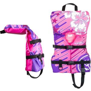 Oceans 7 US Coast Guard Approved Life Jacket for Infant, Kids, Youth, – Type II & III Vest, Personal Flotation Device (Pink/Berry – Infant)