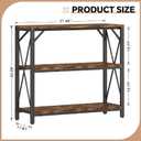 Homeiju Console Table 31.5" Width, 3-Tier Entryway Table with Storage, Industrial Sofa Table with Open Shelves, Foyer Tables for Entryway, Hallway, Kitchen, Living Room and Bedroom, Rustic Brown