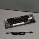 Newmen GM681 Mechanical Keyboard,68 Keys Compact USB 60% Custom LED Backlit Hot Swappable Small Mini Computer Gaming Mechanical Wired Keyboard for PC Gamer Win Mac,Black/White/Grey,Red Switch