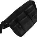 Abaodam 6-Pocket Gardening Tool Waist Bag Black Nylon Tool Pouch with Adjustable Belt for Men Women Gardening Carpentry DIY Projects