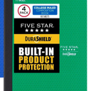 Five Star Composition Books + Study App, 3 Pack, College Ruled Paper, 9-3/4" x 7-1/2", 80 Sheets, Anti-Microbial, Green  (850070A-ECM)