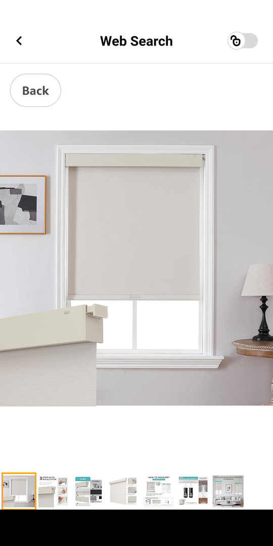 Joydeco No Drill Blackout Shades, Free-Stop Cordless Roller Shades, UV Protection, Thermal Insulated Blinds for Indoor Windows, Easy Install Window Blinds for Home and Office (Beige, 22" W X 75" H)