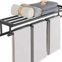 Alise Towel Rack for Bathroom Wall Mount, Double Towel Bars with Shelf,SUS304 Stainless Steel Towel Holder for Bathroom, Matte Black Towel Hanger for Bathroom,32 Inch