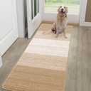 Kitinjoy Indoor Outdoor Door Mat, 59x24 Non-Slip Absorbent Dirt Trapper, Low-Profile Washable Inside Entrance Front Floor Mat, Sturdy Soft Entry Doormats for Entryway, Beige