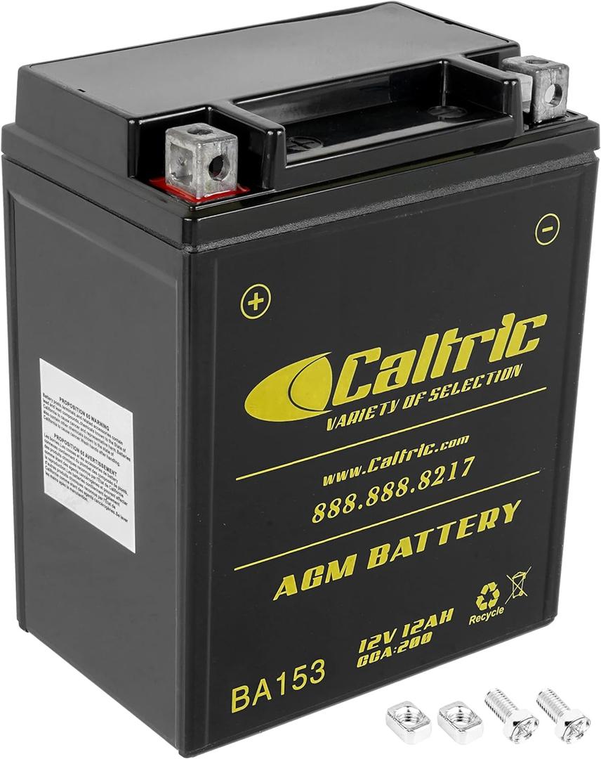 Caltric Agm Battery Compatible with Polaris Sportsman 500 4X4 Ho 2001-2005 2008-2012 YTX14AH-BS