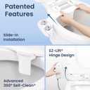 LUXE Bidet NEO 185 Plus - Dual Nozzle, Non-Electric Bidet Attachment for Toilet Seat, Patented Slide-In Install, 360 Self-Clean, EZ-Lift to Clean, Feminine & Rear Wash (Chrome)