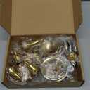 12 Pcs Candlestick Holders Taper Candle Holders, Metal Tall Candlestick Holder Golden Candle Stick Holder for Pillar Candles, Candlesticks for Party Fireplace Wedding Dining Table Halloween Decoration