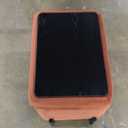 Studio Living Connor 24" Small Storage Ottoman, Modern Boho, Matte Black Metal Legs, Velvet Fabric, Rust (16"D x 24"W x 18"H)
