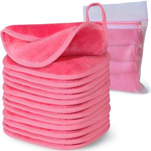 NATWAG | Reusable Update Makeup Removing Microfiber Cloth for Sensitive Skin | Washable Makeup Remover Towels | Natural Facial Cleansing Towels (6x 6, 12 Pack/Pink)