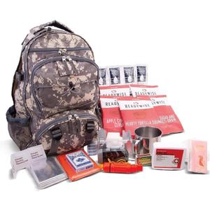 ReadyWise Emergency Survival Gear  Tactical Military Backpack, Camping Essentials Bug Out Bag & Survival Kit, Prepper & Hurricane Supplies, Meal Pouches with up to 25 Year Shelf Life, 64 Piece (Camo)