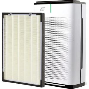 Brondell Pro Air Purifier + Extra Clean Air Filter, With Aurabeat AG+ Technology for Bedroom, Home Office, Reduces Odor from Smoke and Pets, Includes Filters, 1655 Square Feet, White