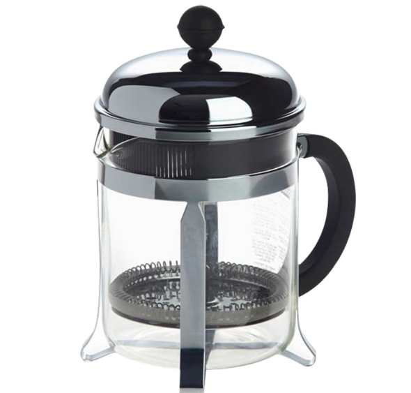 Bodum 17oz Chambord French Press Coffee Maker, HighHeat Borosilicate Glass, Polished Stainless Steel – Made in Portugal