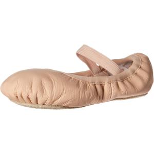 Bloch Bloch Belle Child Ballet Shoes, Toddler Girls Dance Shoes, High Durability, Soft Leather Upper, Flexible Suede Outsole, Pre-Sewn Elastic, Heart Printed Sock-Liner, Ballet Shoe (8.5 Wide Toddler, Pink)