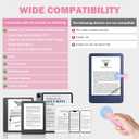 LANGREE Remote Page Turner for Kindle Paperwhite Oasis Kobo eReaders, Kindle Accessories, Page Turner Clicker for ipad Tablets Phone Reading Novels Taking Photos, Kindle Remote with Power Display Pink