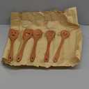 MFC 5-Piece Wooden Cooking Spoons - Kitchen Set from Natural Cherry Wood - Wooden Spoons for Cooking - Funny Utensil Set with Smiley Faces - Cooking Multipurpose Wood Utensils