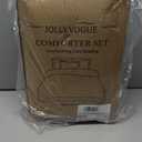 JOLLYVOGUE Ivory Comforter Full Size, 3 Pieces Seersucker Lightweight Full Size Bedding, All Season Fluffy Microfiber Bedding Comforter Set with 1 Ruffle Comforter and 2 Ruffle Pillowshams