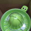 Proctor Silex Electric Citrus Juicer Machine, Large 34 oz. Pitcher, Pressure Activated, 2 Reamers for Big and Small Fruit, Pulp Control, for Orange, Lemon, Grapefruit Juice, White & Green (66340)