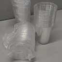GUSTO Clear Plastic Cups with Lids [16 oz - 50 Count] - Disposable Iced Coffee Drink Cups with Strawless Sip Lids for Smoothies, Juices, and More - Formerly Comfy Package