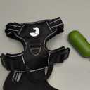 Joytale No Pull Dog Harness Medium Sized Dog, Reflective Pet Vest with Front Clip, Adjustable Soft Padded Harnesses with Easy Control Handle for Training and Walking, Black, M