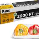 PAMI Plastic Food Wrap 18 Inch Wide X 2000ft, Clear Bpa Free Cling Wrap with Dispenser Box, Commercial Food Wrap Microwave Freezer Safe