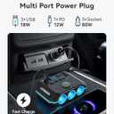 Anyongora 7-in-1 Cigarette Lighter Splitter, 120W Car Charger Adapter with 3 Sockets & Independent Switches, 4 USB Ports (USB-A/USB-C), LED Voltage Display, UL Certified, Built-in Fuse + Spare Fuse