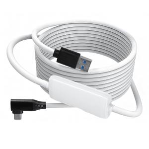 VR Link Cable with Fast Charging Port 16FT, USB 3.0 Type C to A High Speed Data Transfer Charger Cord for Meta Quest 3S/Quest 3/Oculus Quest 2/Pico 4 Accessories and PC/SteamVR (White)