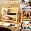 17" x22" Vanity Mirror with Light, LED Makeup Mirror with Lights and 10X Magnification, Lighted Makeup Mirror with 3 Color Modes ＆ Dimmable, for Vanity Desk, Gold