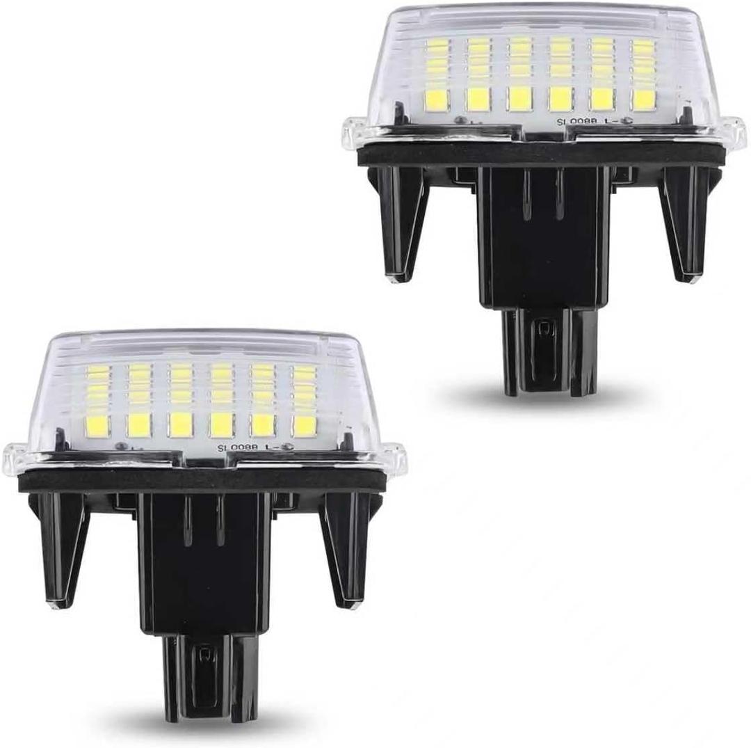 2PCS LED License Plate Lights, PC Waterproof & Shockproof Rear License Plate Lights, Vehicle 12V White Tag Lamp Assembly, Compatible with Toyota GMC Chevrolet 8127006030 8127006031 (White)