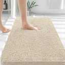 OLANLY Bathroom Rugs 30x20, Extra Soft Absorbent Chenille Bath Rugs, Rubber Backing Quick Dry, Machine Washable Bath Mats for Bathroom Floor, Tub and Shower, Home Decor Accessories, Sand