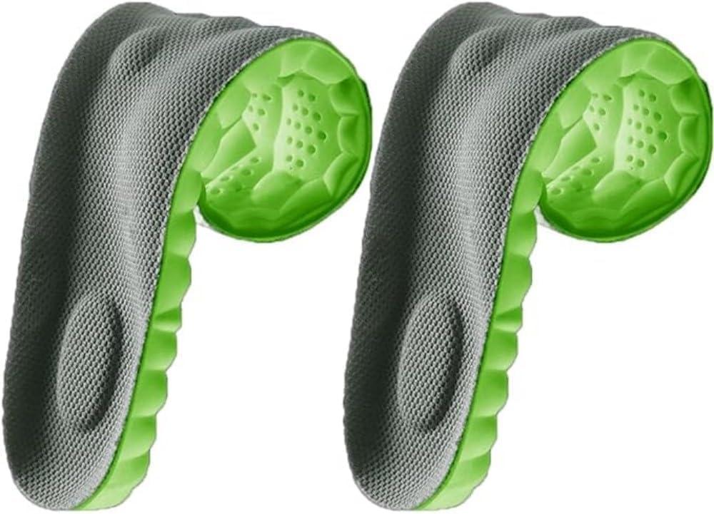 2 Pairs Cloud Insoles for Men Women,4D Cloud Technology InsoleSuper Soft Comfort Insoles,U-Shape Memory Foam Inserts, Shock Absorption, (Green, Men: 8-11.5 )