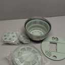 4.25 Qt Stainless Steel Salad Spinner Large, Salad Wash Bowl, Fruit & Vegetable Dryer, with 5-Blade Slicer, Egg Yolk Strainer and Shredder for Efficient Salad Preparation and Food Washing