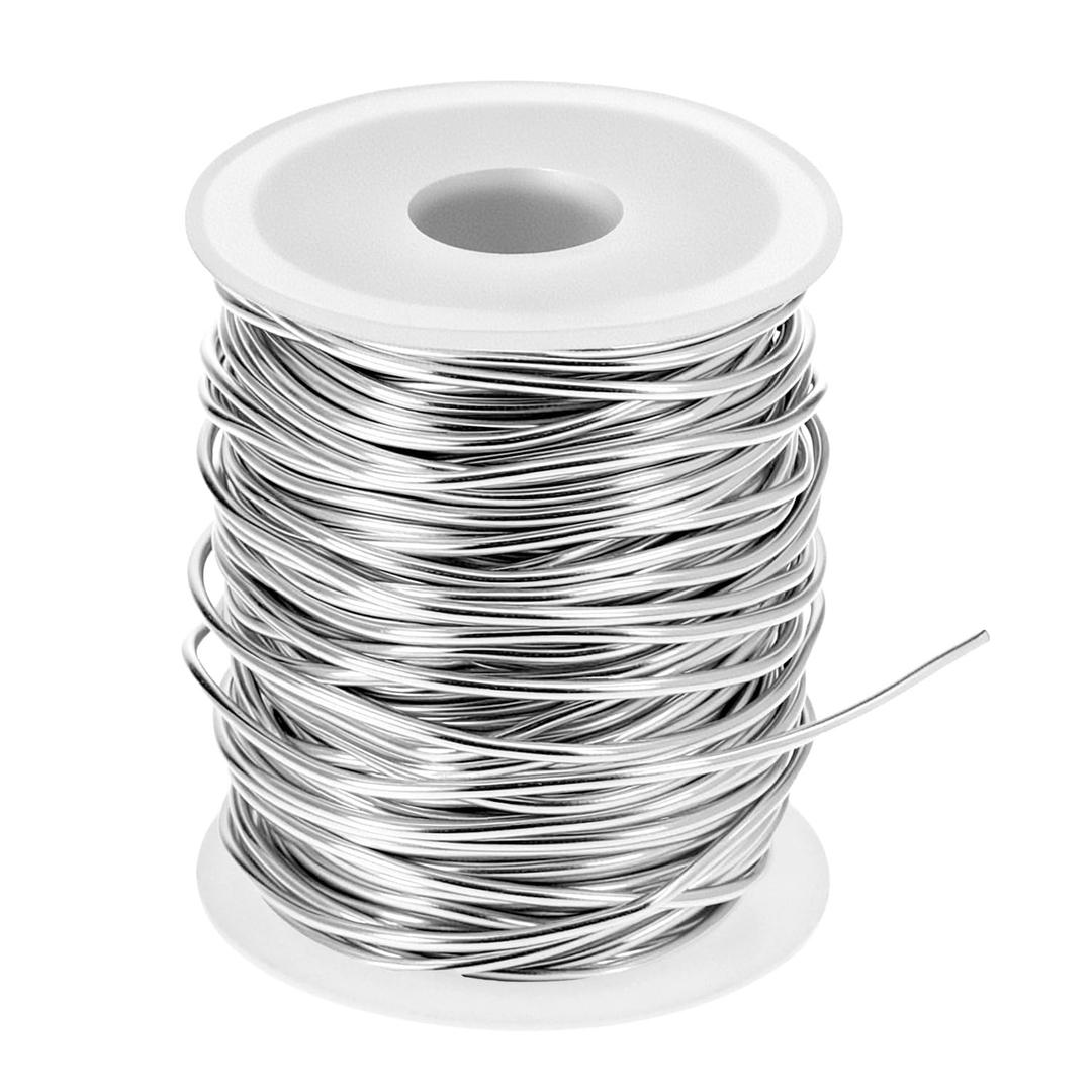 QWORK 12 Gauge Aluminum Wire 100 Feet, 2mm Bendable Sculpting Wire for Crafts & Jewelry Making