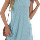 BKRIVE Coverup Summer Dresses for Women 2026 Eyelet Casual Loose Sleeveless Sundresses Tank Dresses with Pockets (XL)