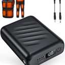 20000mAh 7.4V Heated Vest Battery Pack Compatible with ORORO, Battery for Heated Vest with LED Display and 2 Adapter Cable, Power Bank for TODWARM, for OCQOCQ, for Weamest(No for 12V/5V) (Black)