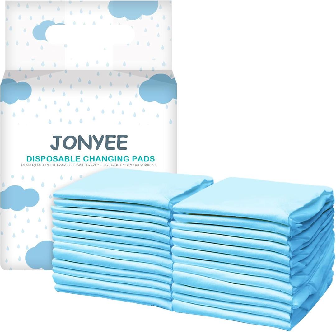 Basics Dog and Puppy Pee Pads with 4-Layer Leak-Proof and Quick-Dry Design for Potty Training, 13 x 17 Ultra Absorbent Disposable Changing Pads for Small Pets -Blue(50 Count)
