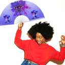 2 x Fans For Line Dancing, Hand Fan Foldable,Hand Fans for Women Foldable, Clack Fan,Western Large Festival Folding Fans, 26in(Blue)