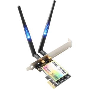 Ubit Pc WiFi Card 11AC1200A Up to 1200 Mbit/s, Wireless Dual-Band Gigabit WLAN Adapter, Pcie WiFi Card for Desktop/PC Gaming
