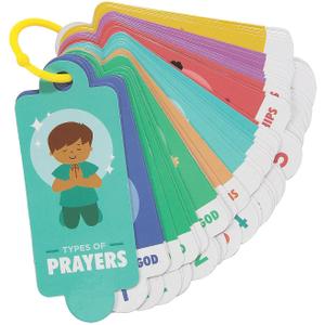 Prayer Cards for Kids - Each Set Includes 42 Cards on a Plastic Ring - 12 Sets