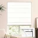 LazBlinds No Tools No Drill Cordless Roman Shades for Windows, Blackout Thermal Insulated UV Blocking Window Blinds, Lightweight Fabric Blinds for Indoor Windows, 48" W x 60" H, Blackout - White