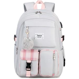 Joymoze Cute Backpack for Girl Teenager Daily Backpack Women Backpack Purse Grey