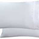 Elegant Comfort Luxury Ultra-Soft 2-Piece Pillowcase Set - 1500 Premium Hotel Quality Microfiber Double Brushed - Wrinkle Resistant, Standard/Queen, White