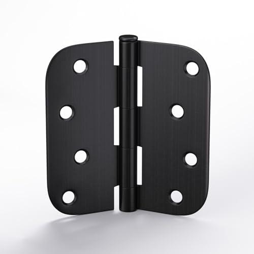 6 Pack goldenwarm 4 inch Oil Rubbed Bronze Door Hinges Exterior Door Hinges - Residential Hinges for Interior and Exterior Doors, 5/8" Radius Corners, Iron