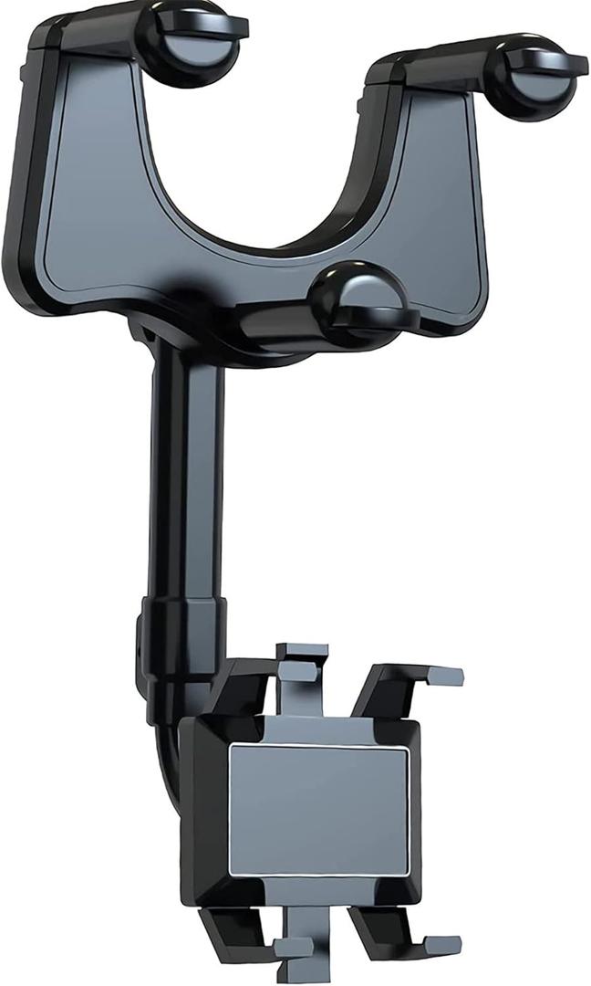 360 Degree Rotatable and Retractable Car Phone Holder, Black, Compatible with iPhone