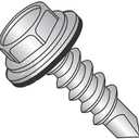 1/4" x 1-1/2 Self Drilling Screws (100 pcs) Unslotted Indented Hex Head, Zinc Plated w/Bonded NEO-EPDM Washer Attaches Metal to Metal, 1/4"-14 x 1-1/2, 3 Drill Point
