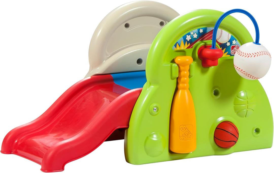 Step2 Sport-Tastic Activity Center, Kids Playhouse, Indoor/Outdoor Playset & Slide, Play Gym Includes Bat & Balls, Made of Durable Plastic, For Toddlers 1+ Years Old