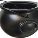 8" Black Cauldron Bucket – Halloween Candy Bowl, Trick or Treat, St. Patrick's Pot of Gold Decor, Witch Kettle for Party Supplies