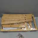 LGURT Bamboo Shower Bench, Rectangular Bathroom Stool, Non-Slip Wood Seat