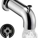 Slip-On Extra Long Tub Spout with Diverter, 1/2 Inch Slip Fit Connection, Chrome Plated