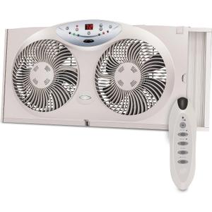 Bionaire Window Fan with Reversible Airflow Blades  3-Speed Settings, Programmable Thermostat, LED Display, Remote Control, Fits 2436" Windows, No Assembly Required (White) Bionaire Window Fan with Reversible Airflow Blades  3-Speed Settings, Programmable Thermostat, LED Display, Remote Control, Fits 2436" Windows, No Assembly Required (White)